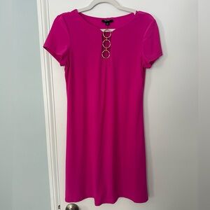 MSK Fuchsia Dress with Gold Accents